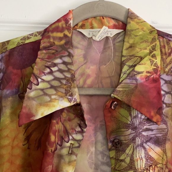 VINTAGE 1990s Express sheer blouse small super cosmic - Picture 6 of 8